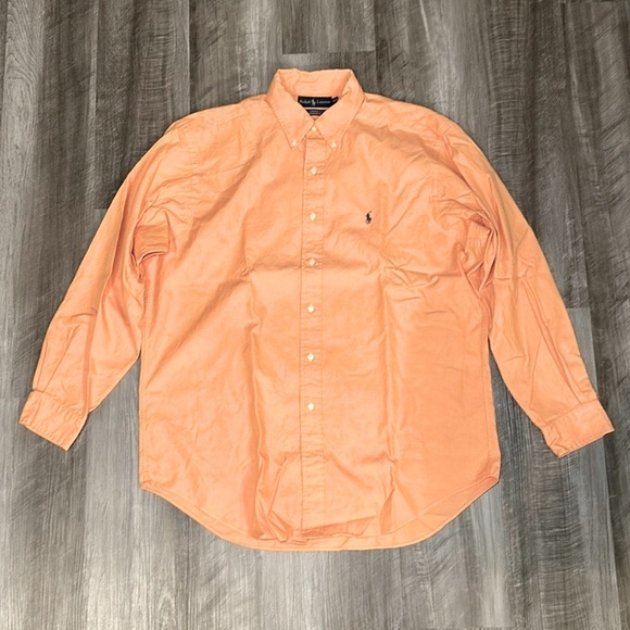 Ralph Lauren "Blake" Orange Heavy Weight Long Sleeve Button Down Sz M- ex cond - Picture 2 of 9